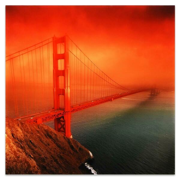Empire Art Direct Frameless Free Floating Tempered Glass Art by EAD Art Coop - Golden Gate TMP-EAD2206-3636